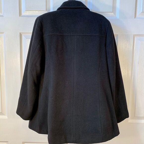 BLACK JESSICA LONDON WOOL BLEND COAT SIZE 16 - Picture 5 of 6